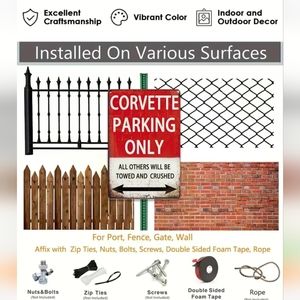 New Chevrolet Corvette Parking Only New Metal Sign 8x12